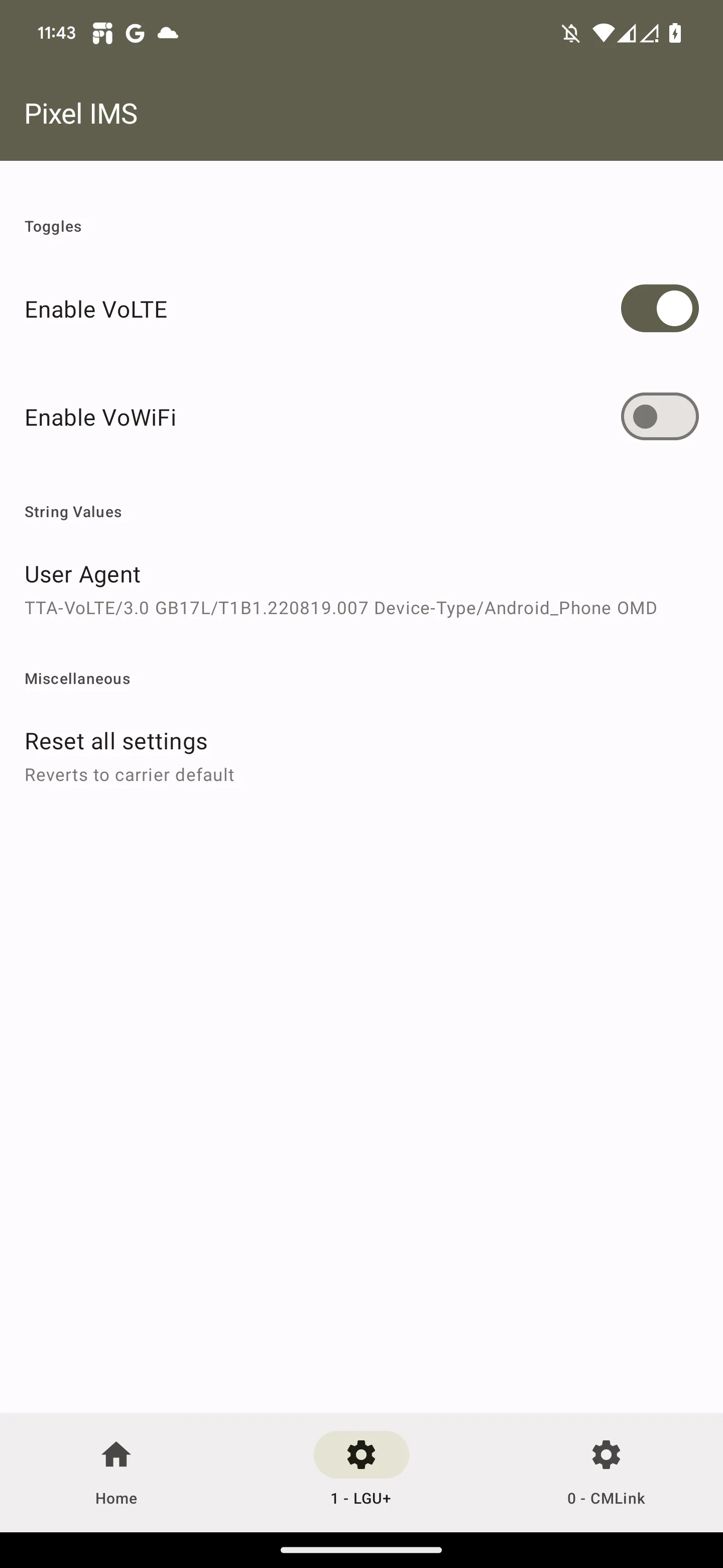 Pixel IMS开启VoLTE