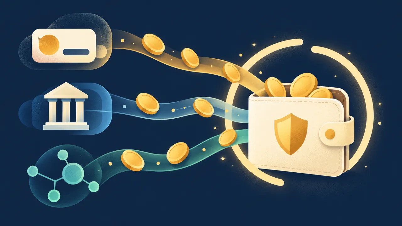Bybit EU零法币入金手续费主题概念插画