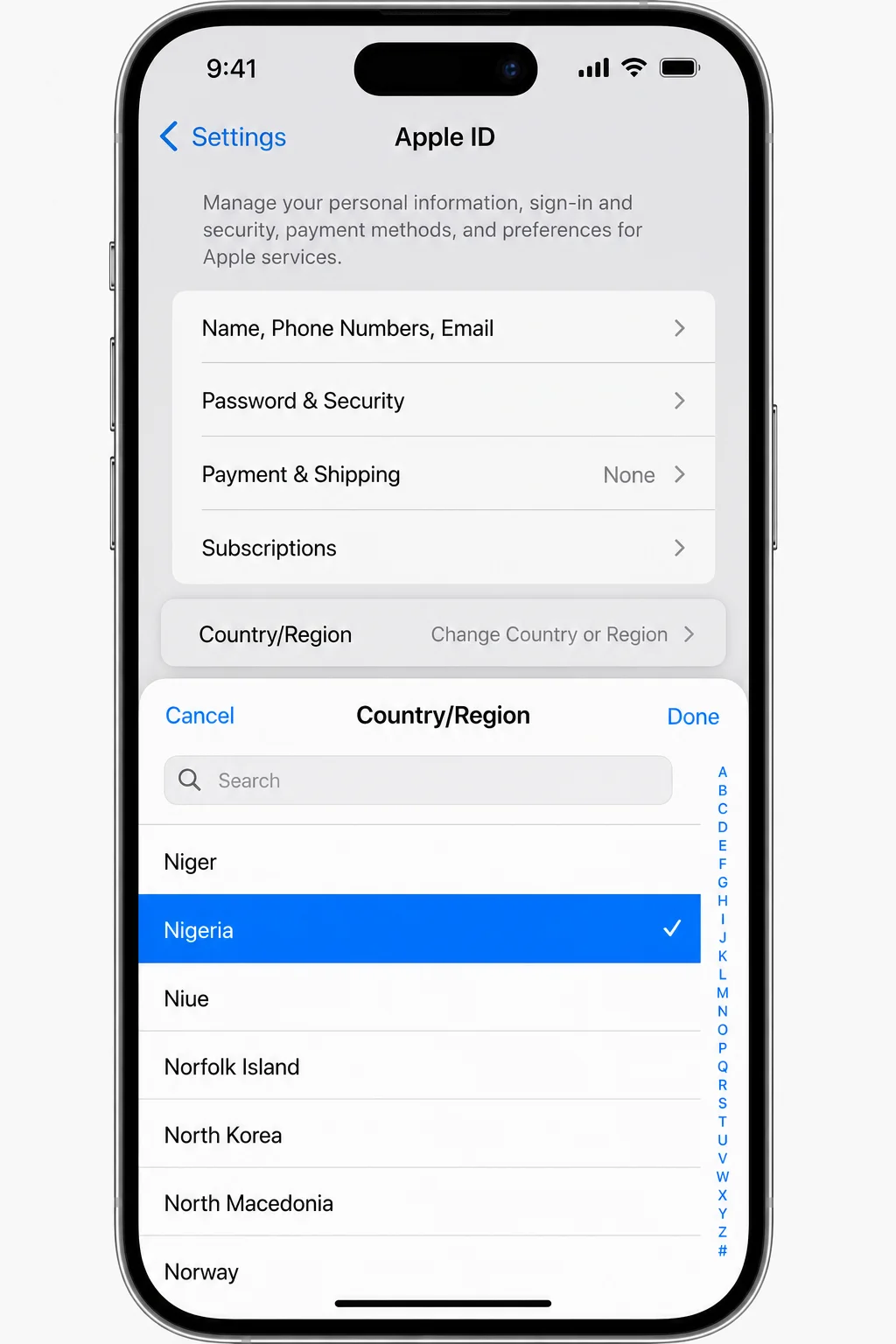 Apple ID 转区设置