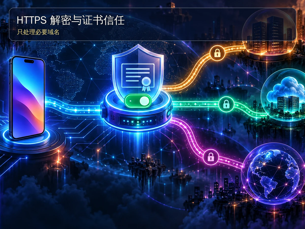 HTTPS 解密与证书信任:只处理必要域名