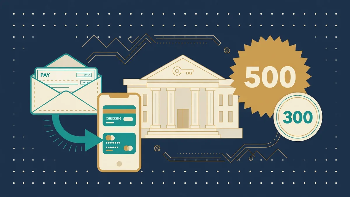 KeyBank $500 / $300 开户奖励：90 天 DD 两档