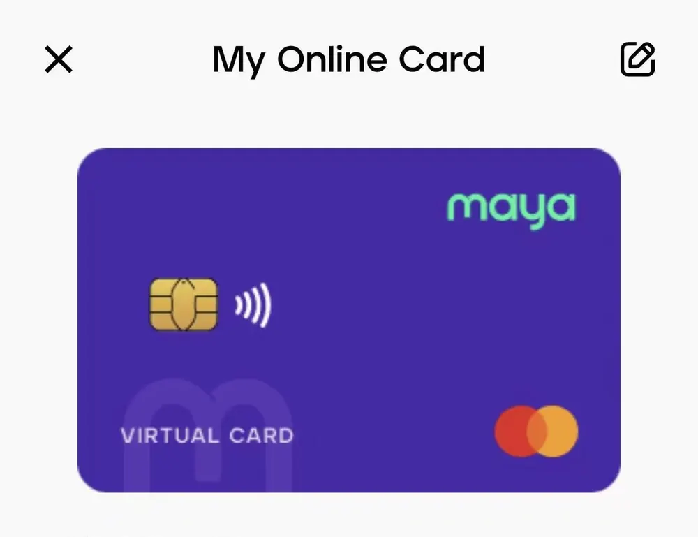 Maya虚拟卡页面