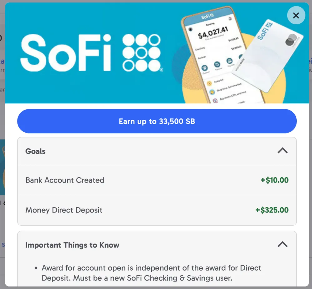 SoFi开户及Direct Deposit奖励说明 SoFi开户与直接存款奖励条件
