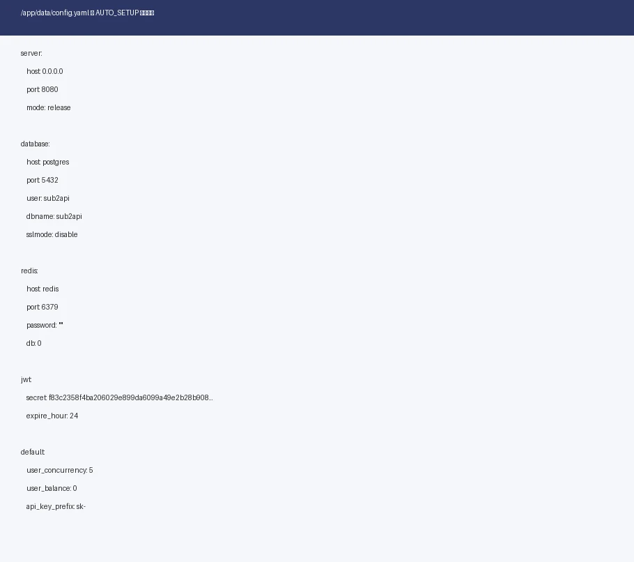 自动生成的配置