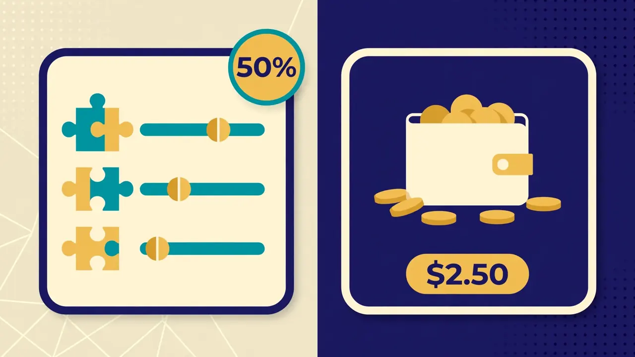 自选套餐 50% 与 Pay as You Go $2.50 两种返现示意
